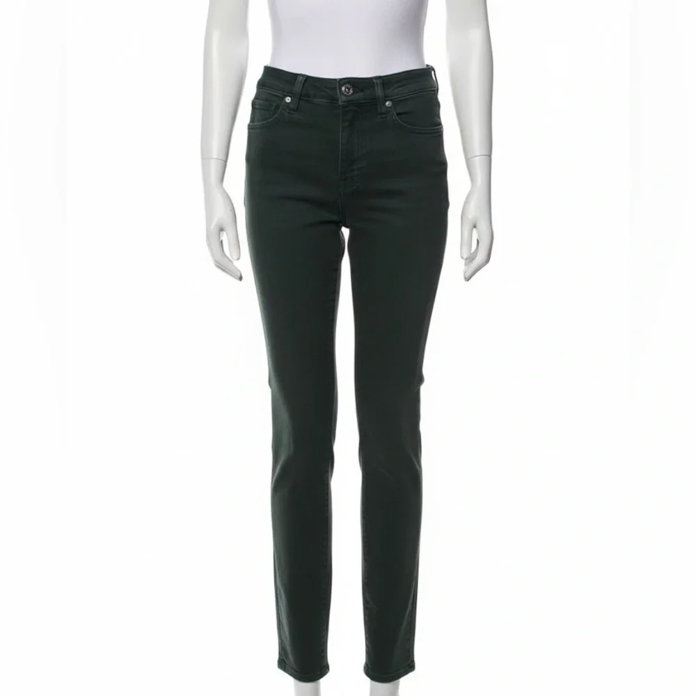 Free People Dark Green Straight Jeans (Size: 25W)